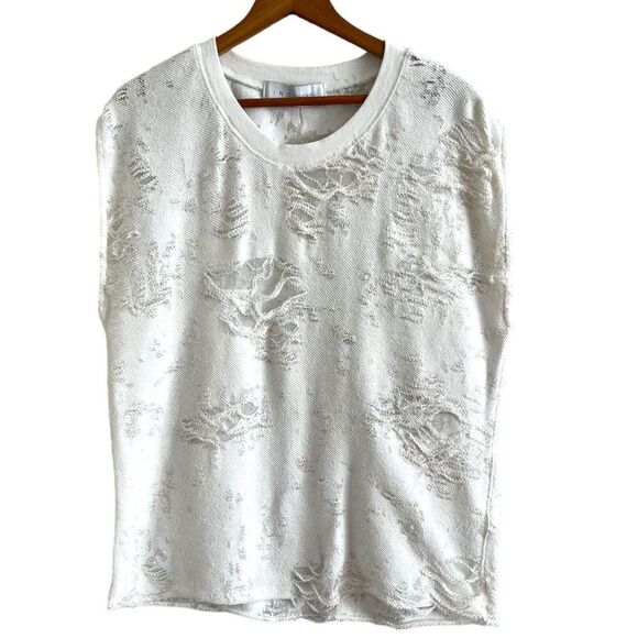 IRO White Berrie Distressed sleeveless Top Womens M grunge punk streetwear - Picture 1 of 11